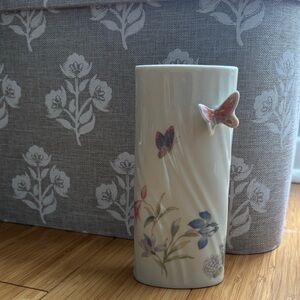 Vintage porcelain small butterfly vase